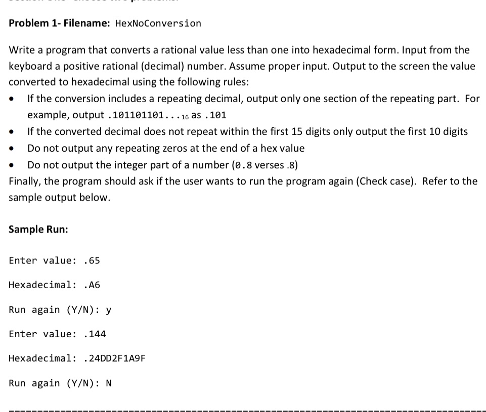 In c + + plz Problem 1 - Filename: