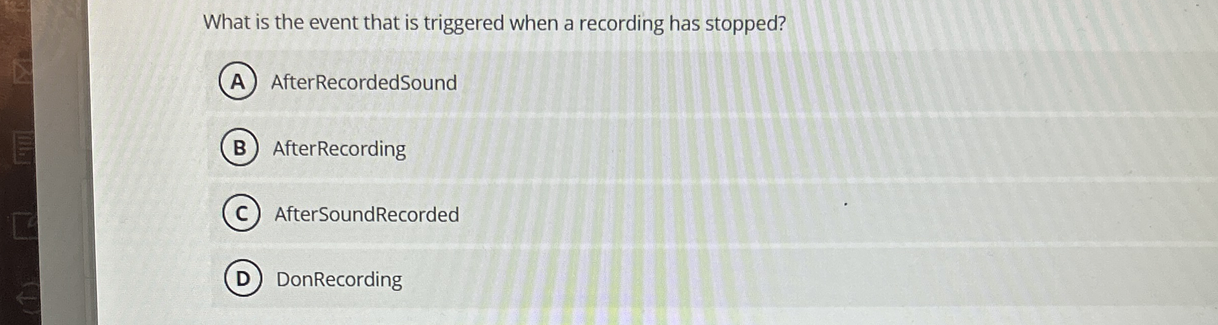 What is the event that is triggered when a