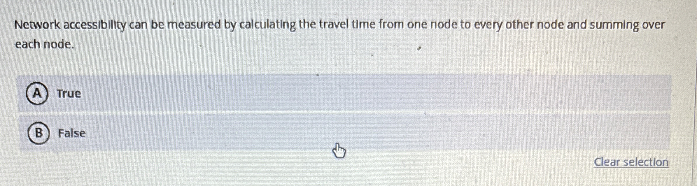 Network accessibility can be measured by
