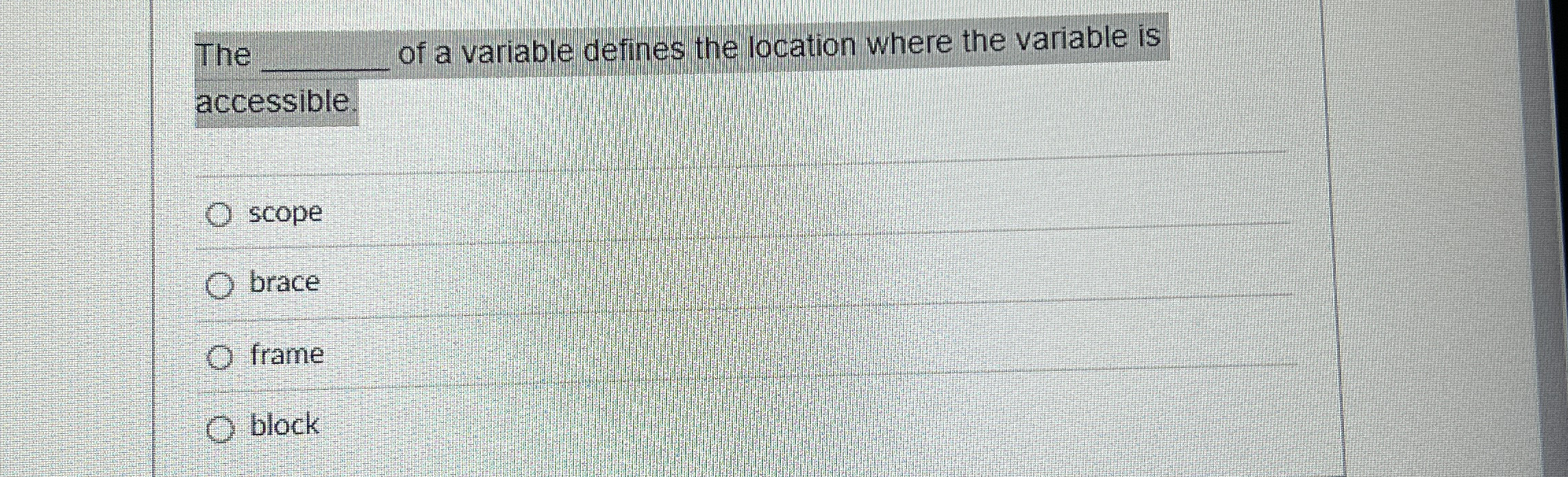 The q , of a variable defines the location where