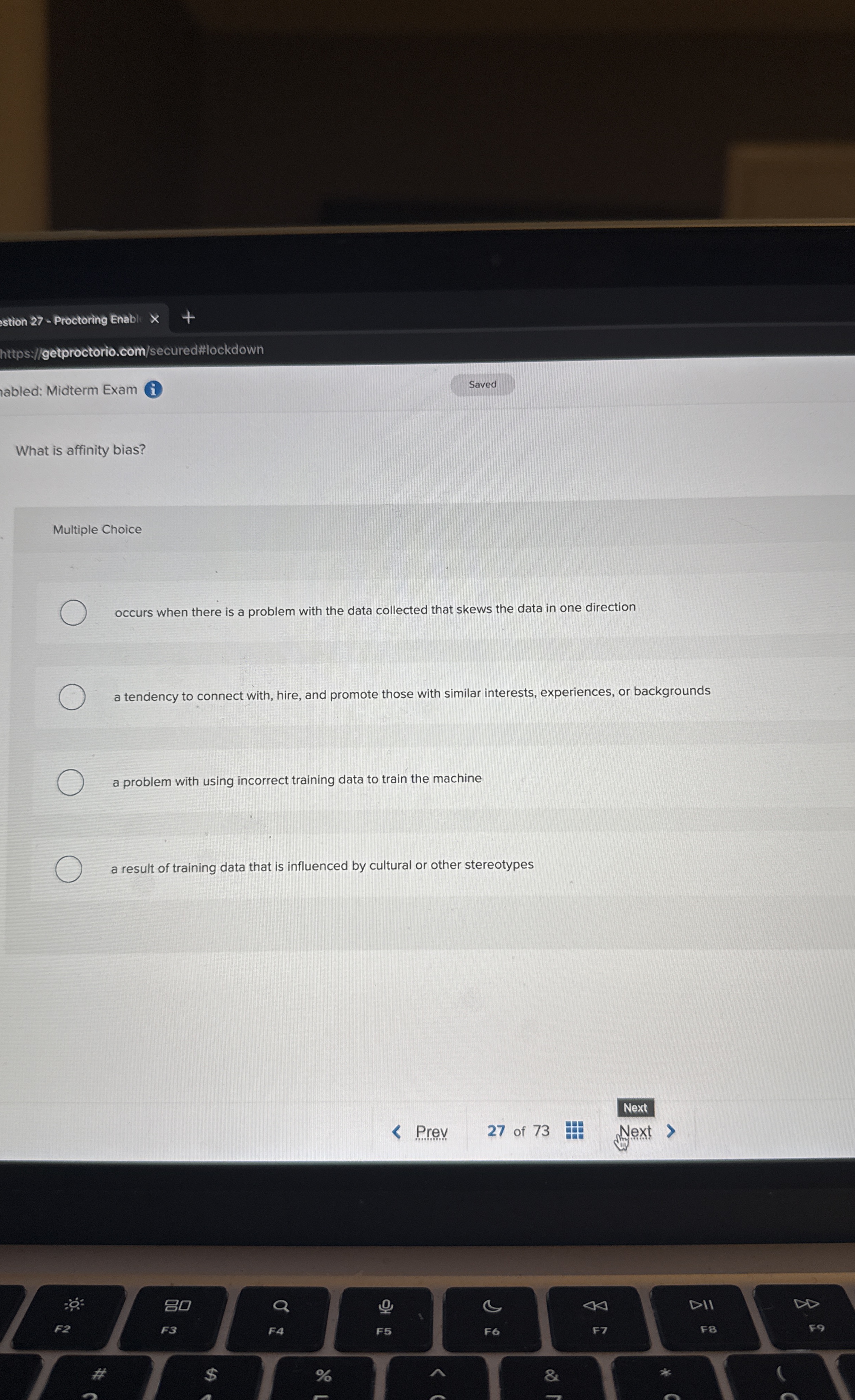 What is affinity bias? Multiple Choice occurs