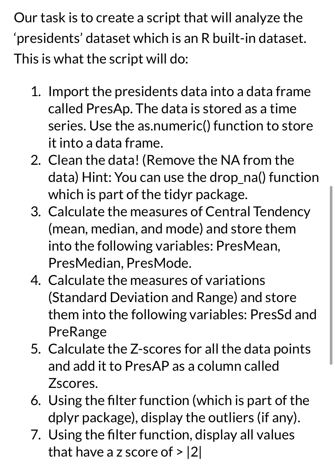 Help explain how to do step by step scripts in R