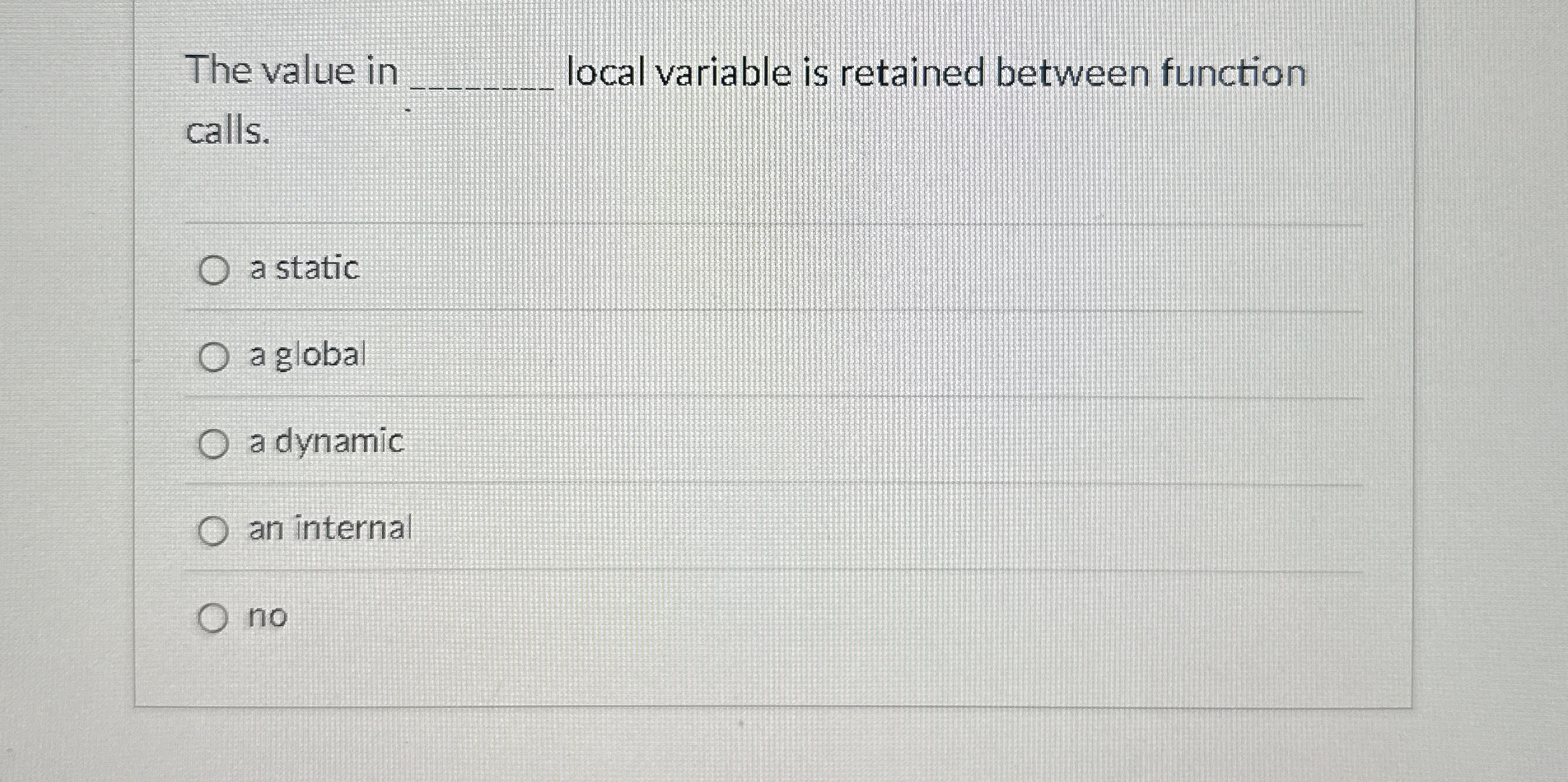 The value in local variable is retained between