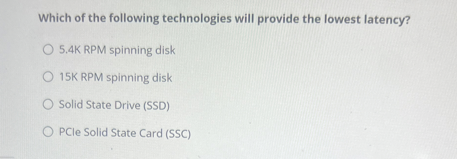 Which of the following technologies will provide