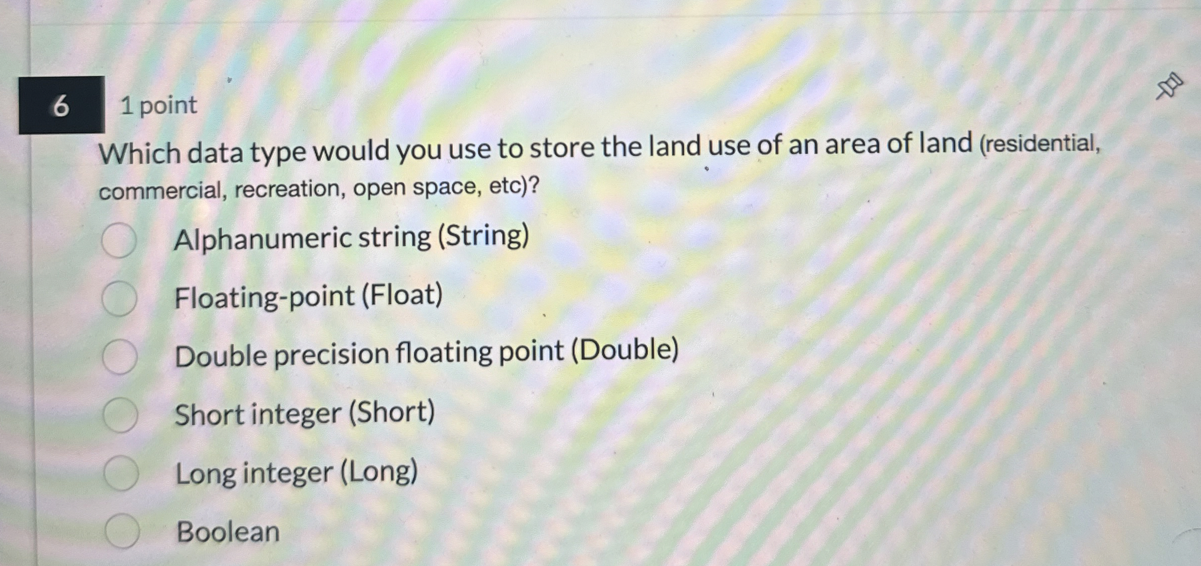 Which data type would you use to store the land