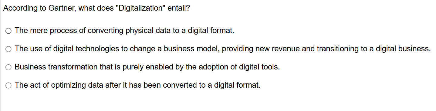 According to Gartner, what does "Digitalization"