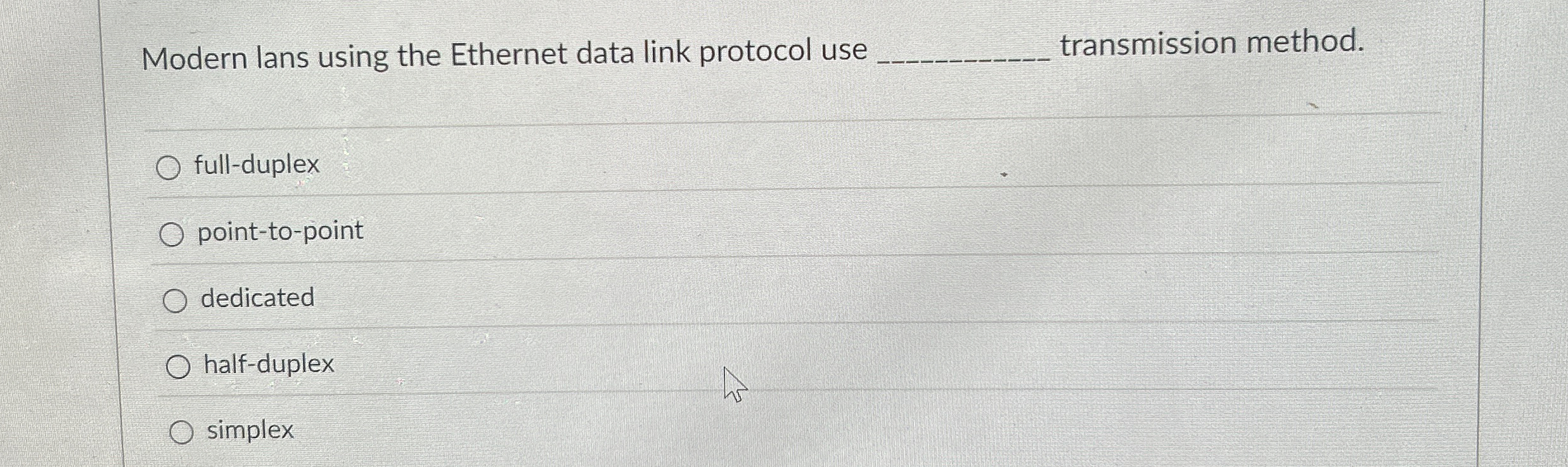 Modern lans using the Ethernet data link protocol