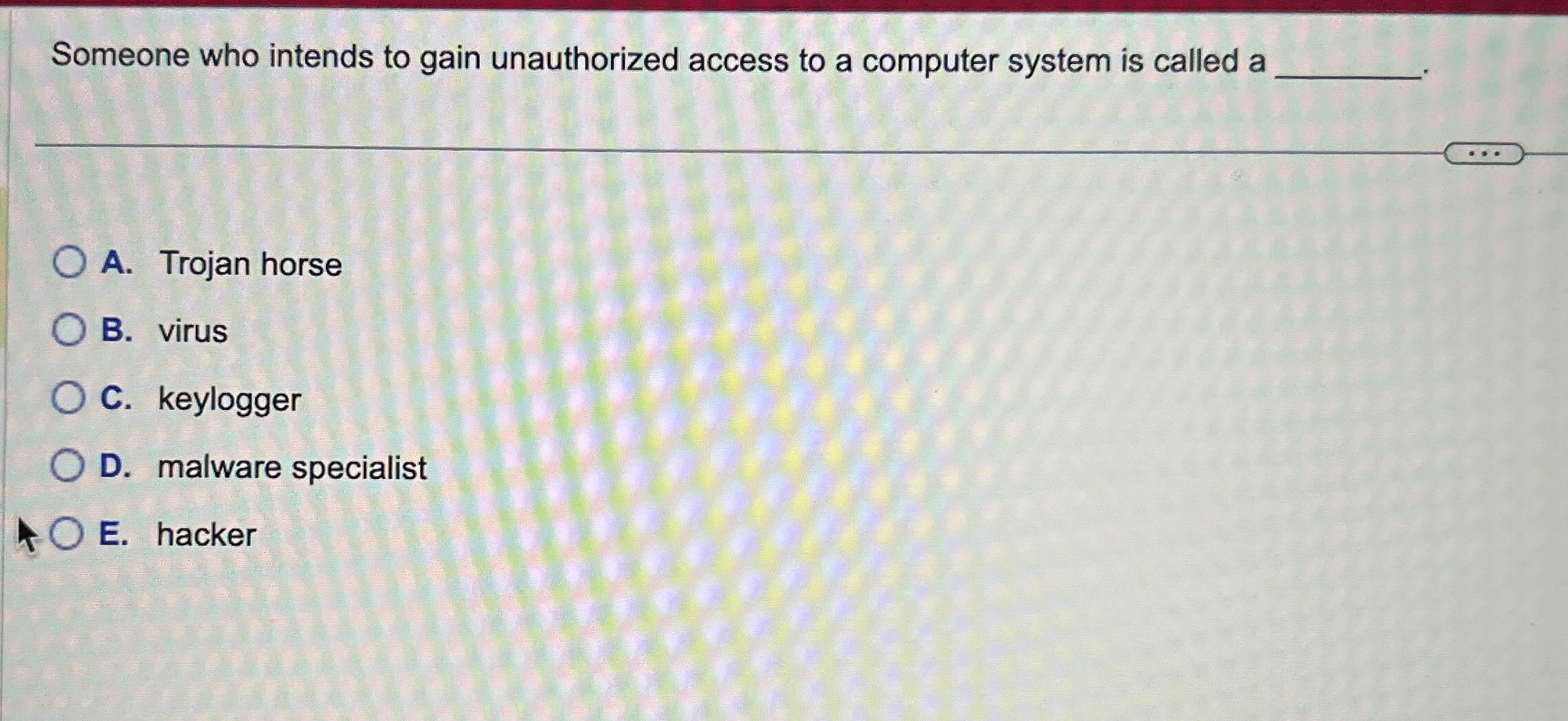 Someone who intends to gain unauthorized access