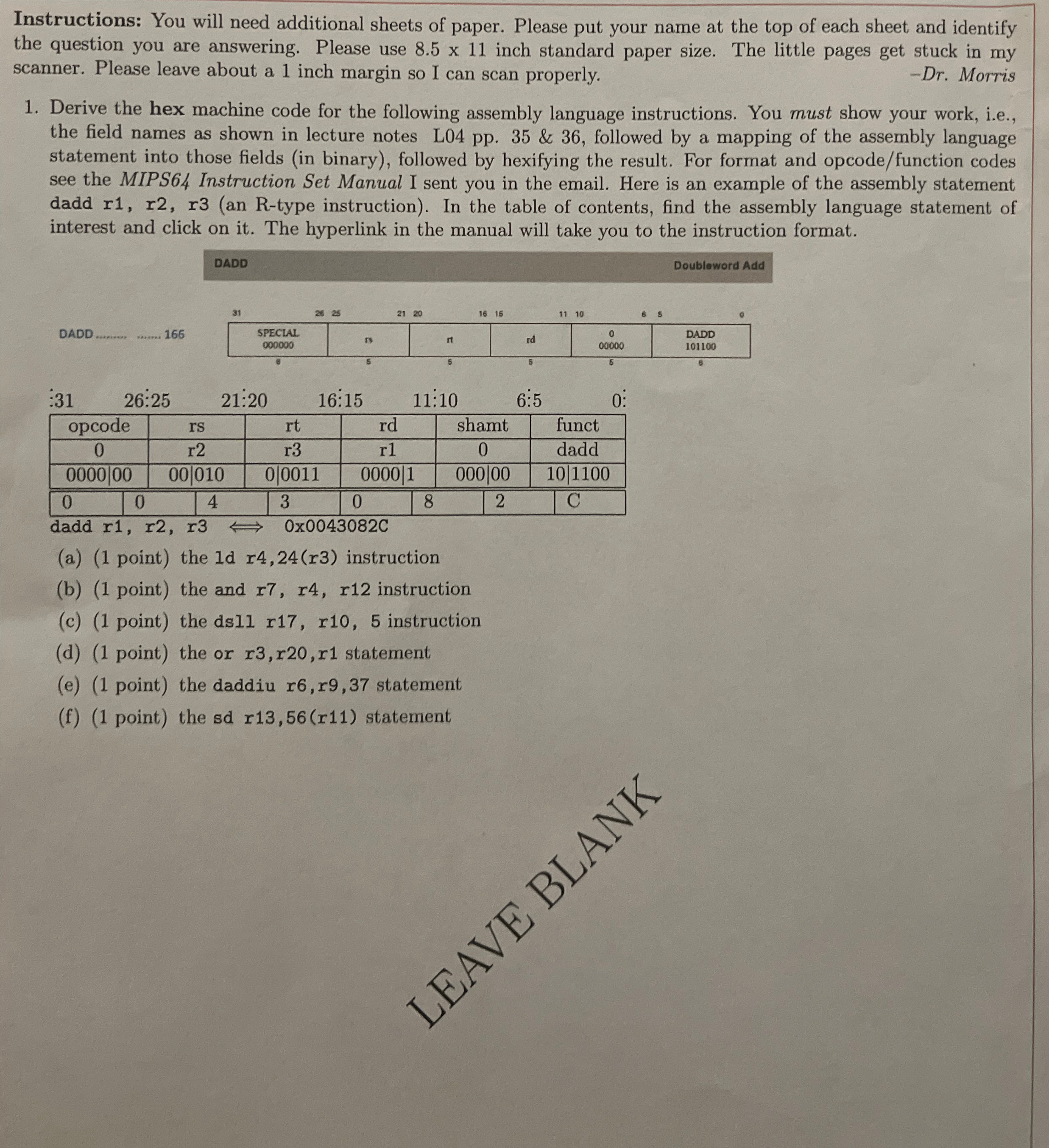 Instructions: You will need additional sheets of