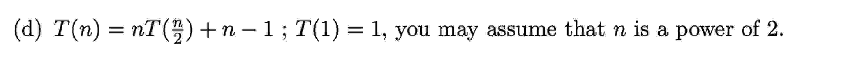 Solve the recurrence relation and state the bound