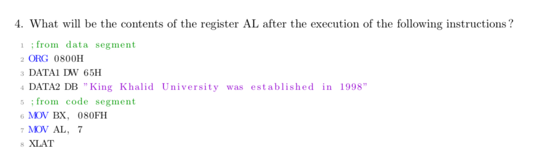 What will be the contents of the register AL