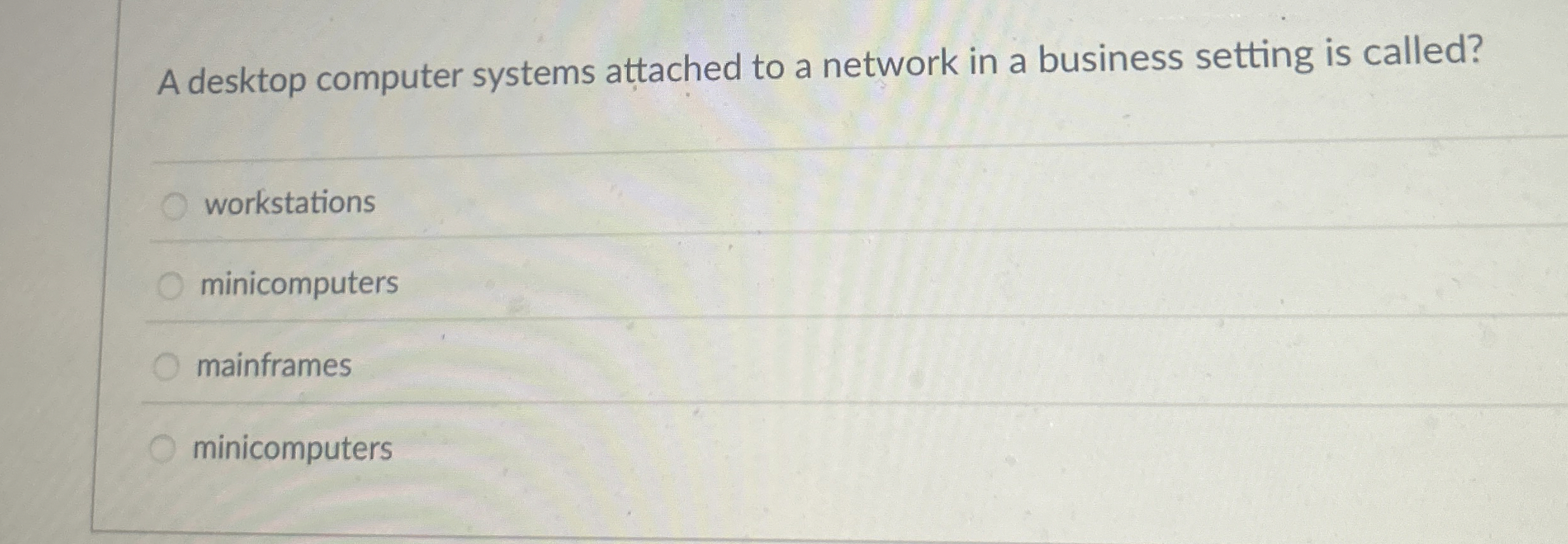 A desktop computer systems attached to a network
