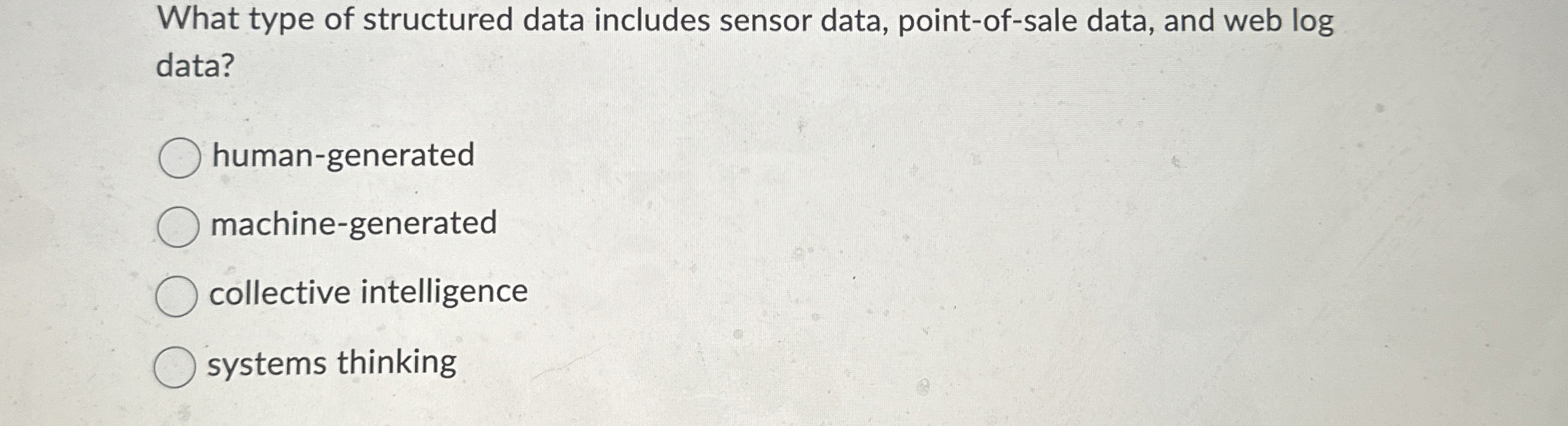 What type of structured data includes sensor