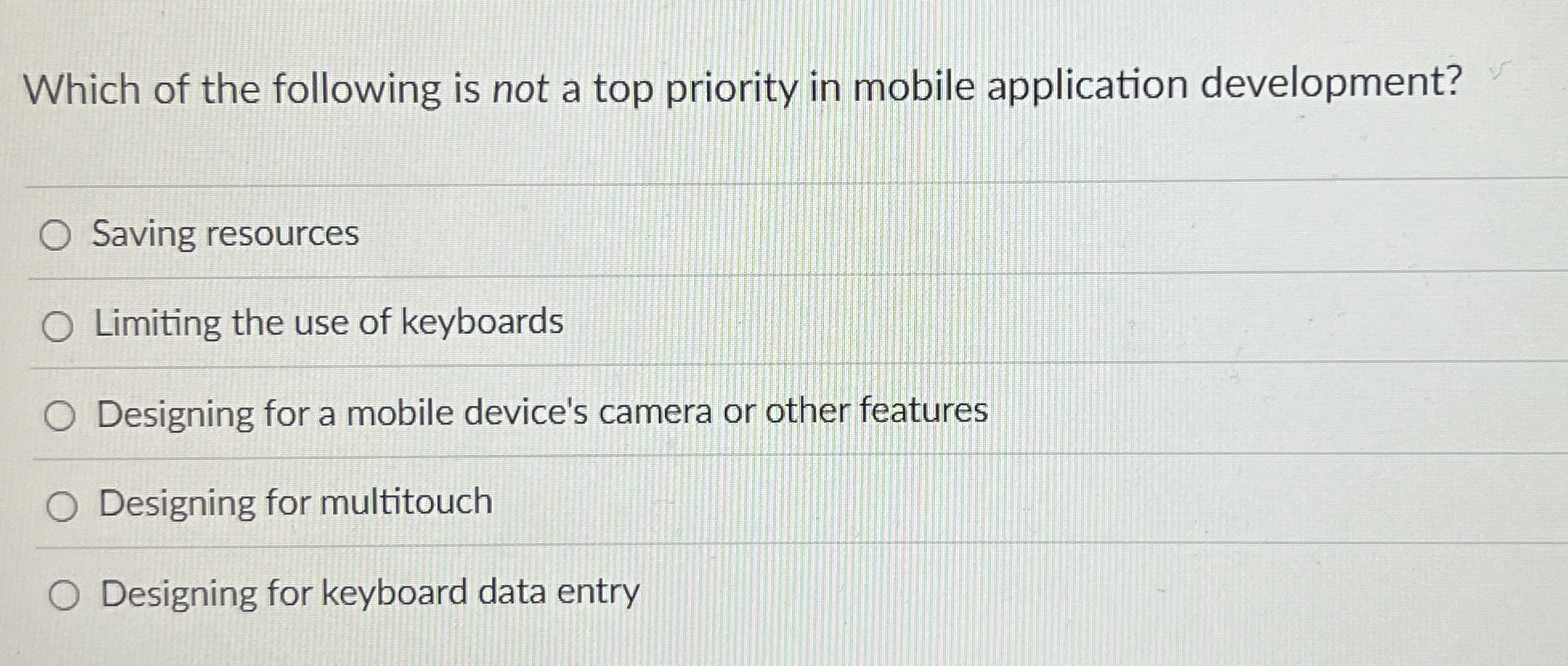 Which of the following is not a top priority in