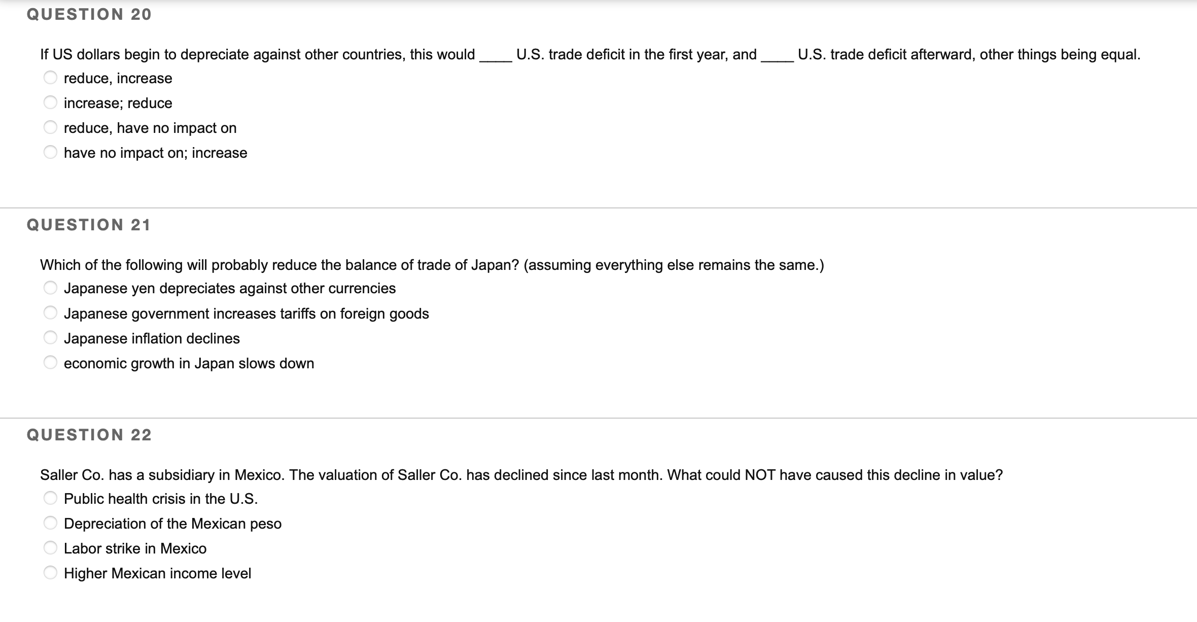 Please help! Thank you QUESTION 20 If US dollars