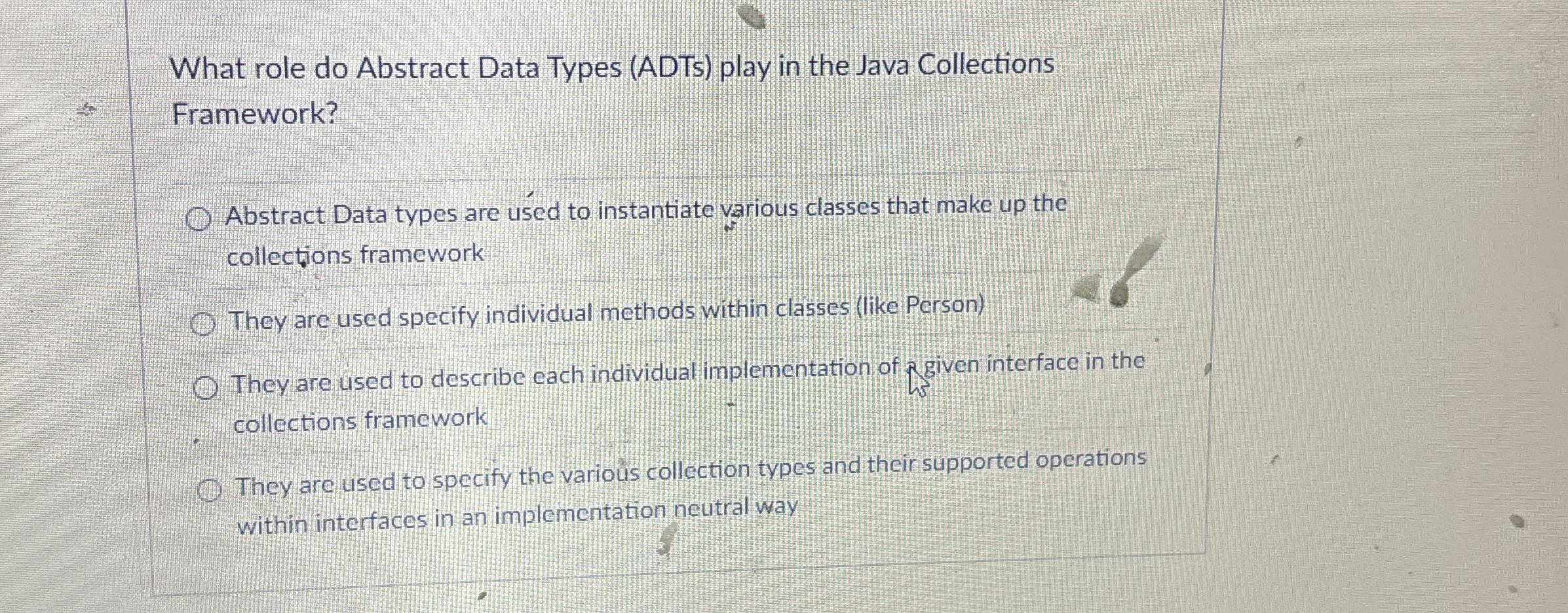What role do Abstract Data Types ( ADTs ) play in