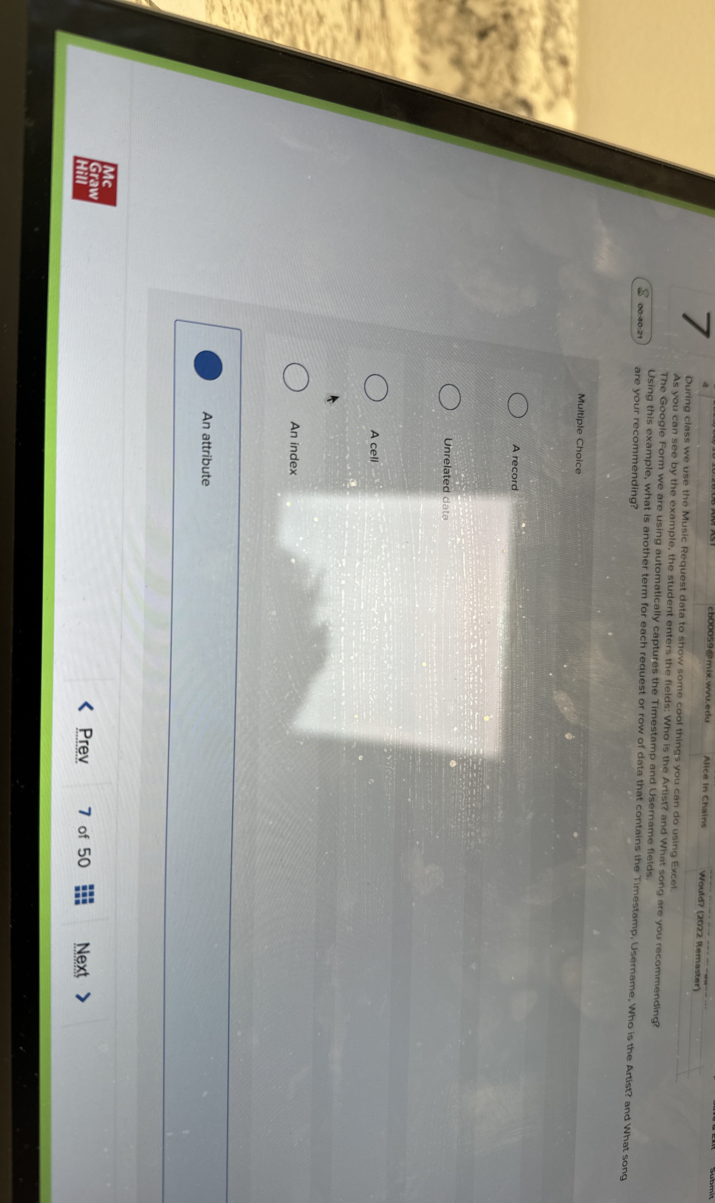 cb 0 0 0 5 9 @mix.wvu.edu Alice In Chains Would?