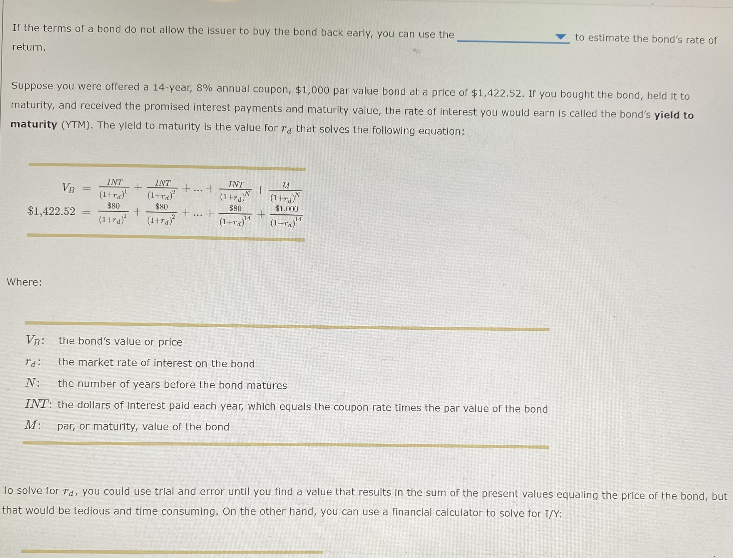Complete the following table by selecting the