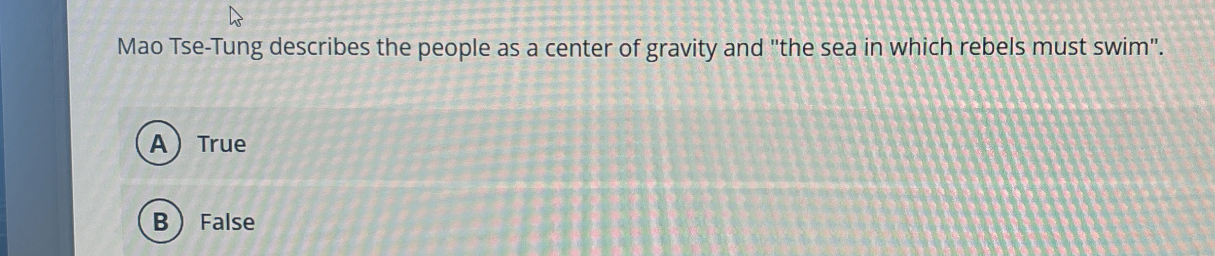 Mao Tse - Tung describes the people as a center