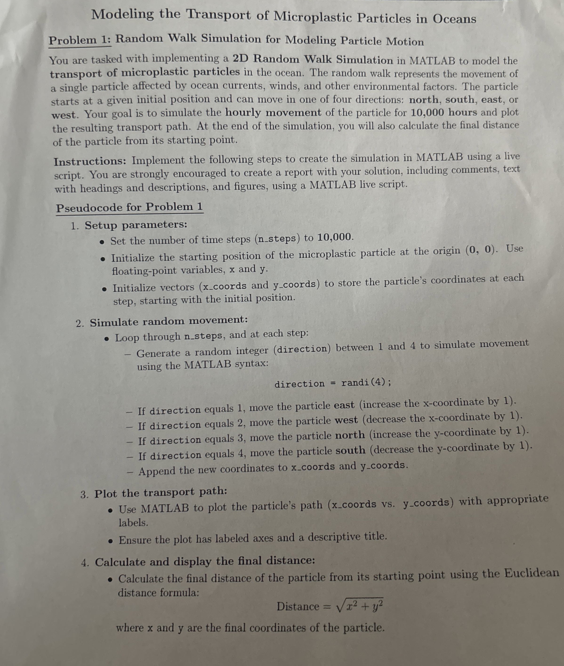 Modeling the Transport of Microplastic Particles