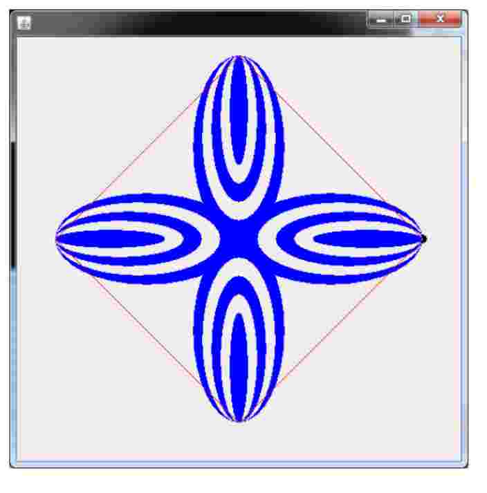 Write a program in Java to draw this shape , and