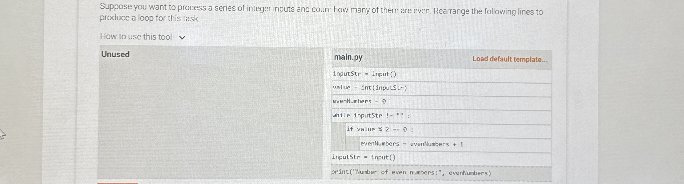 Suppose you want to process a series of integer
