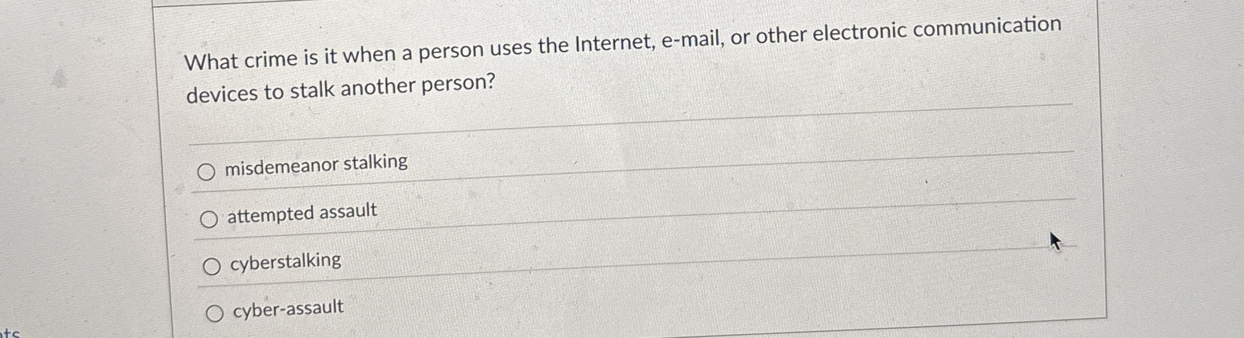 What crime is it when a person uses the Internet,