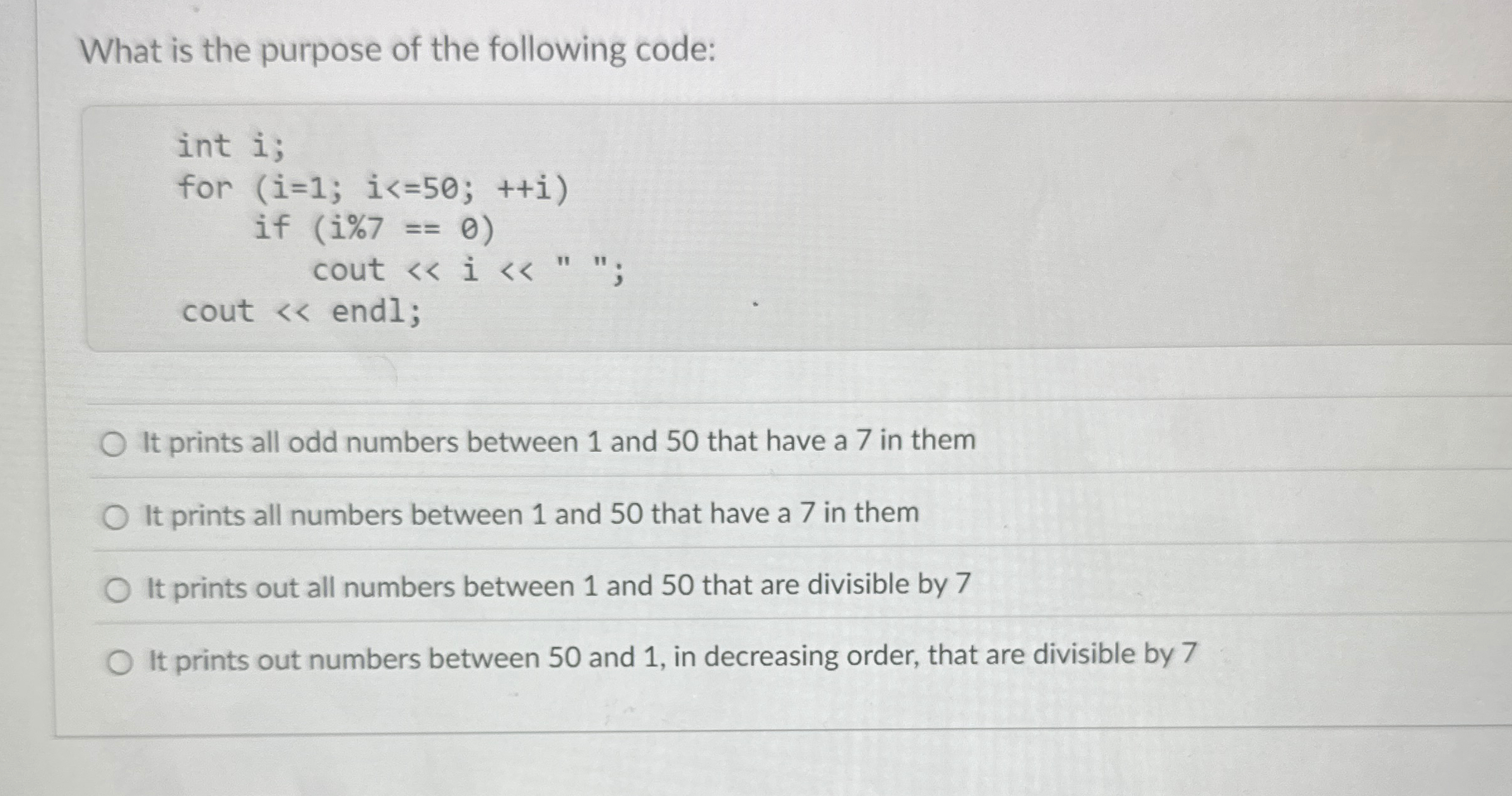 What is the purpose of the following code: if ( i