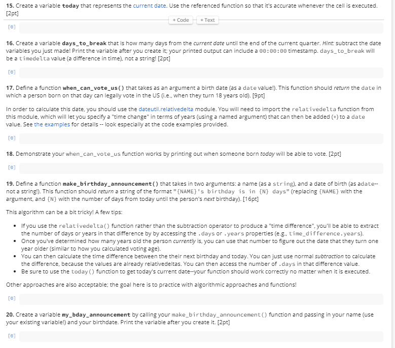 Create a variable today that represents the