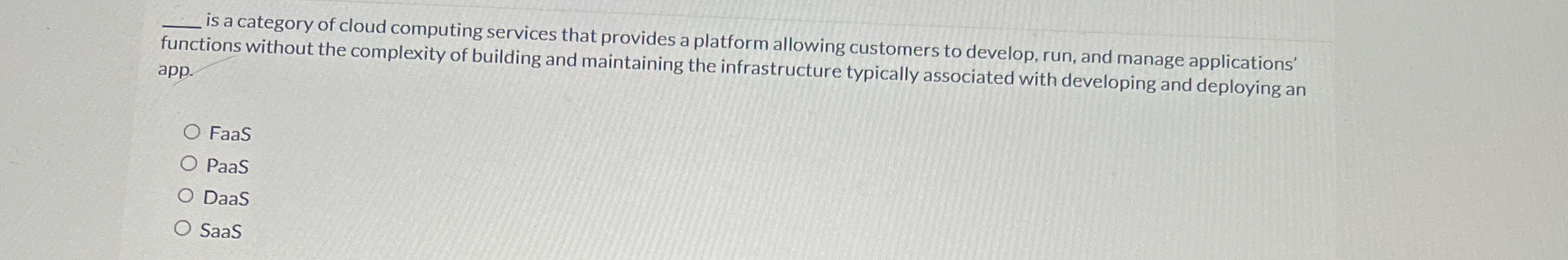 q , is a category of cloud computing services