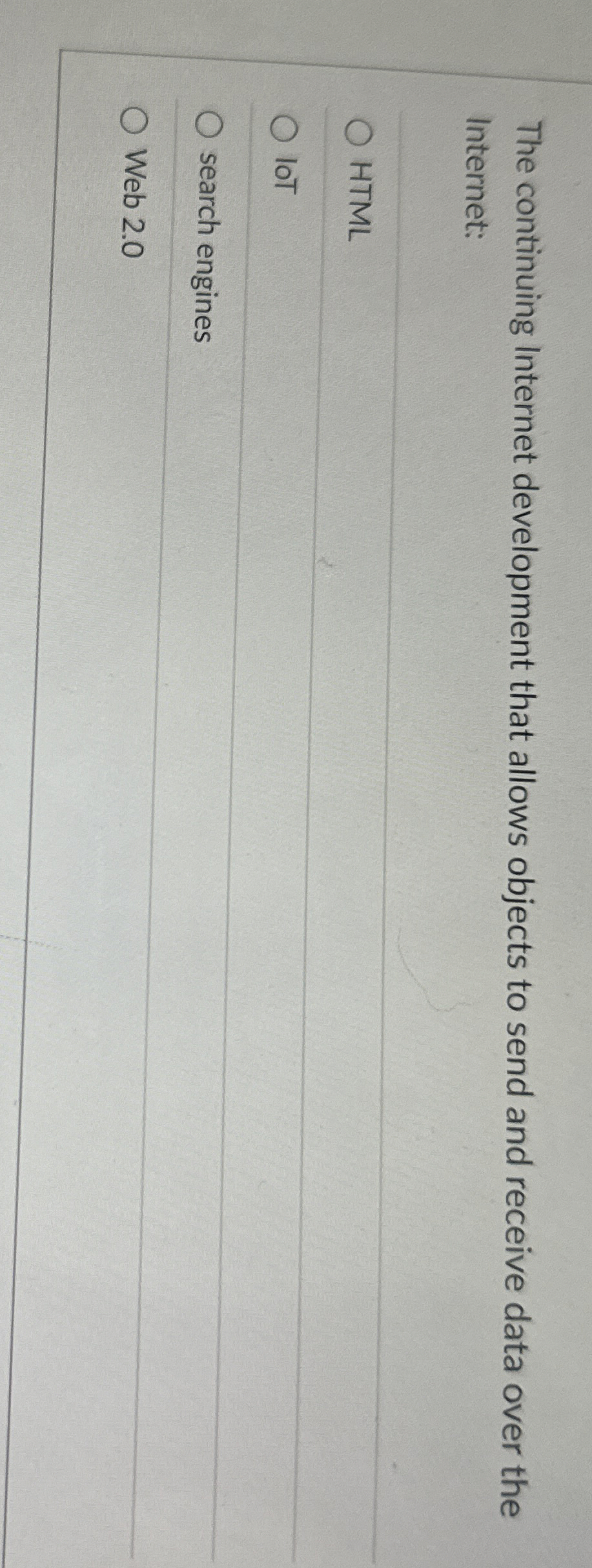 The continuing Internet development that allows