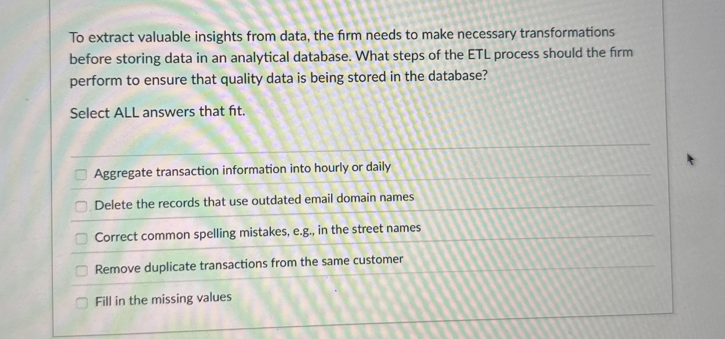 To extract valuable insights from data, the firm