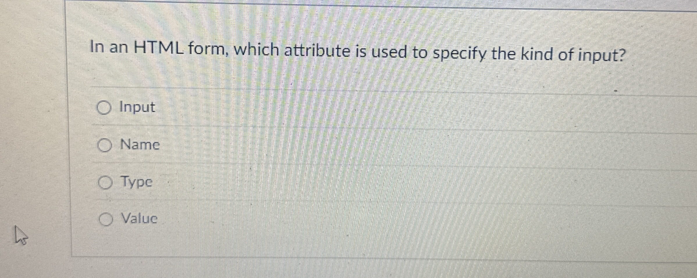 In an HTML form, which attribute is used to