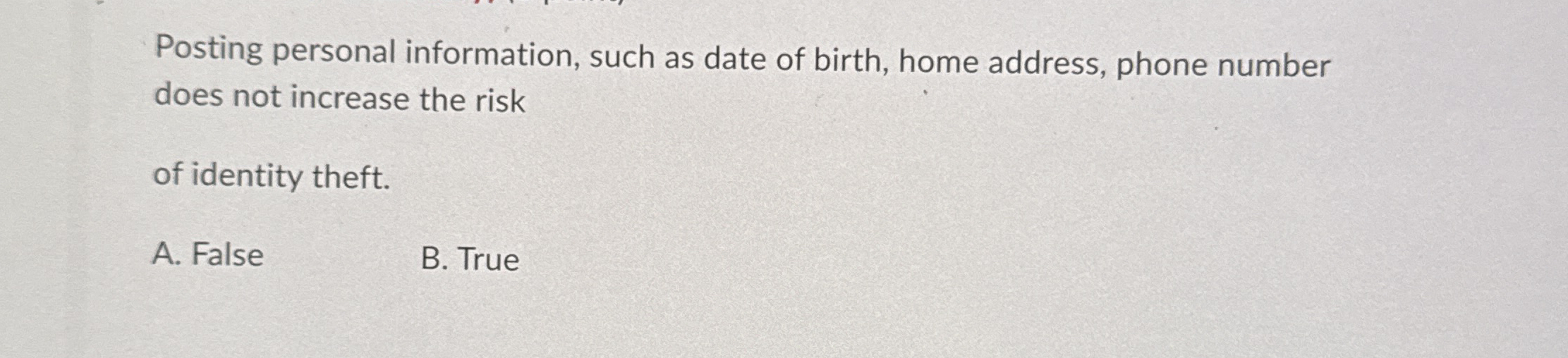 Posting personal information, such as date of