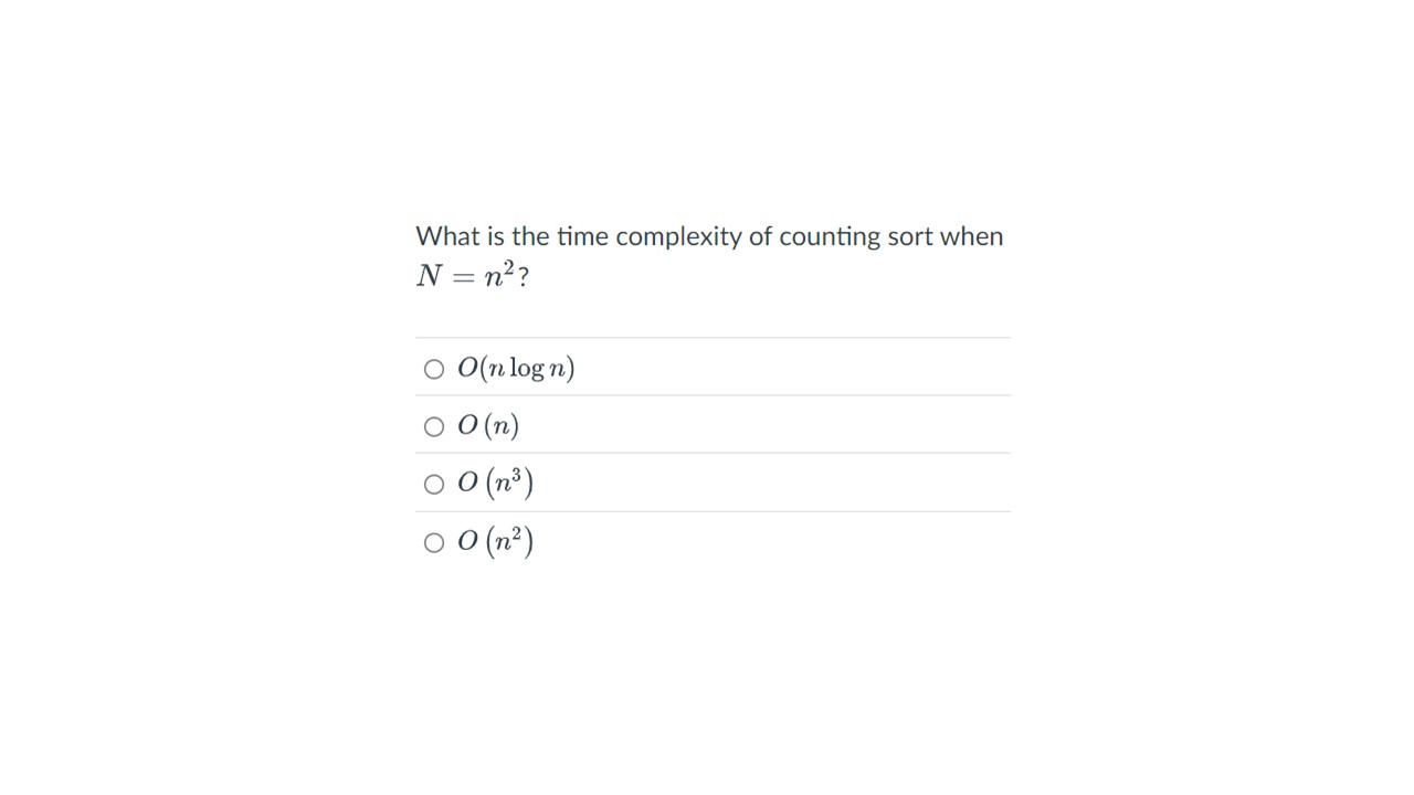What is the time complexity of counting sort when