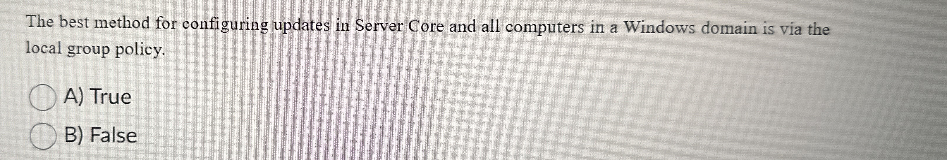 The best method for configuring updates in Server