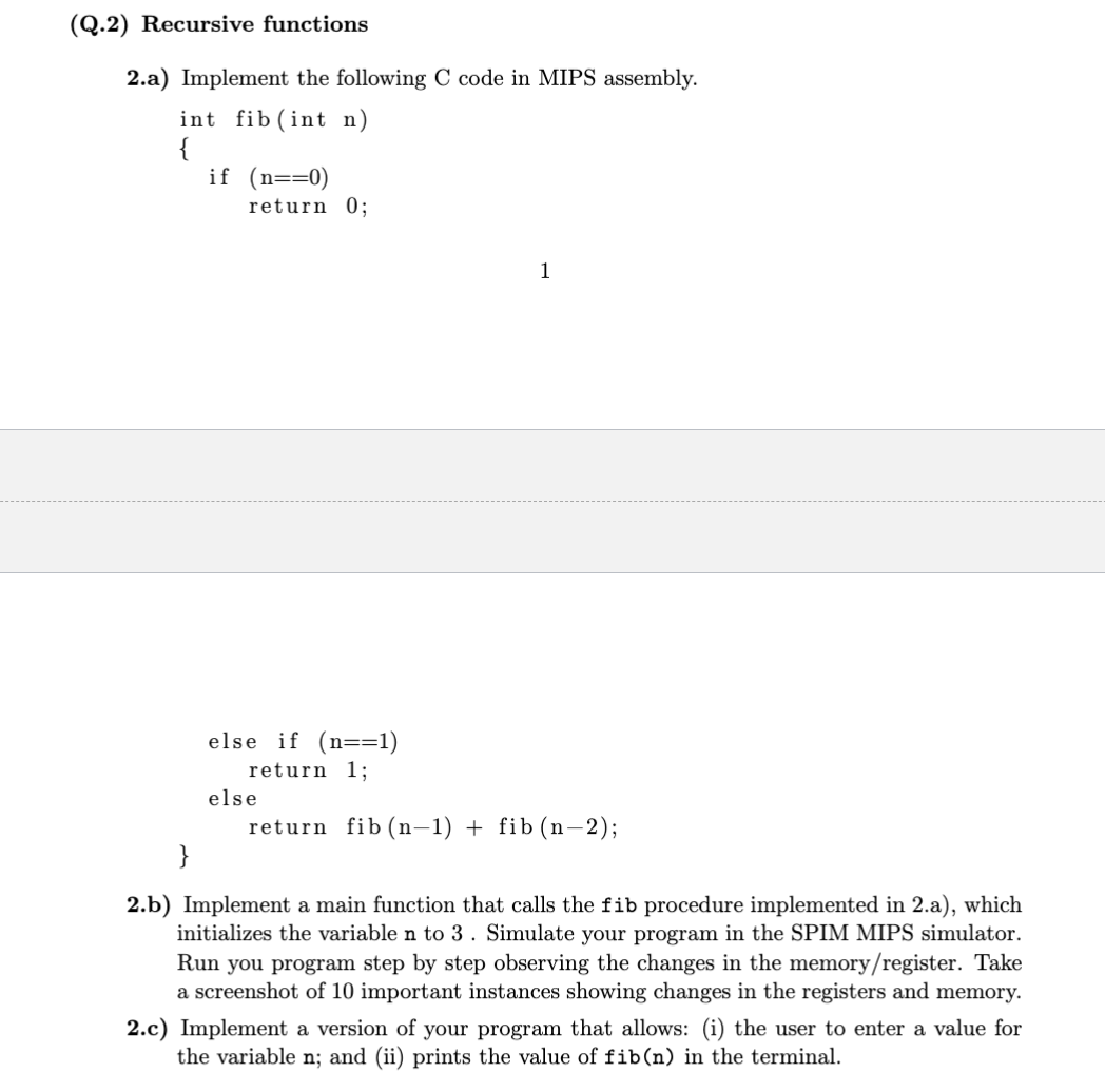 2 . c ) Implement a version of your program that