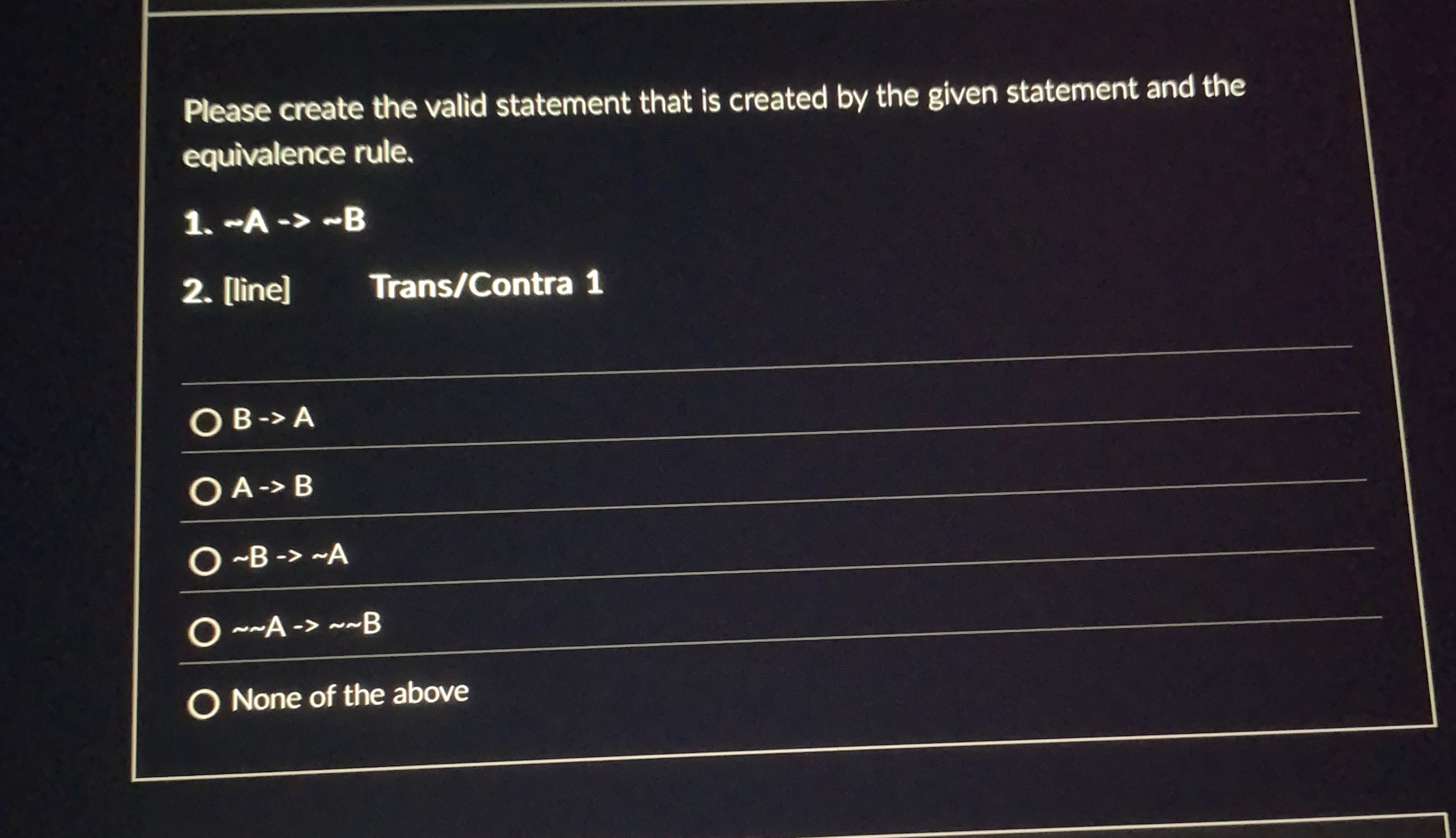 Please create the valid statement that is created