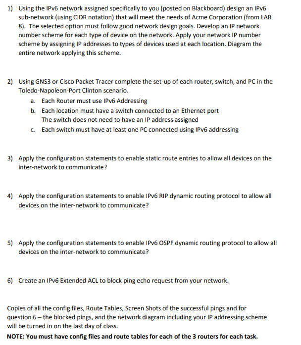 Using the IPv 6 network assigned specifically to
