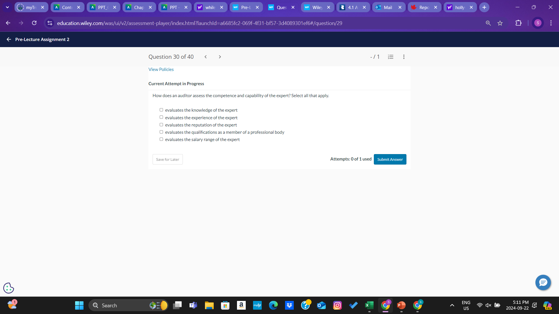 Current Attempt in Progress How does an auditor