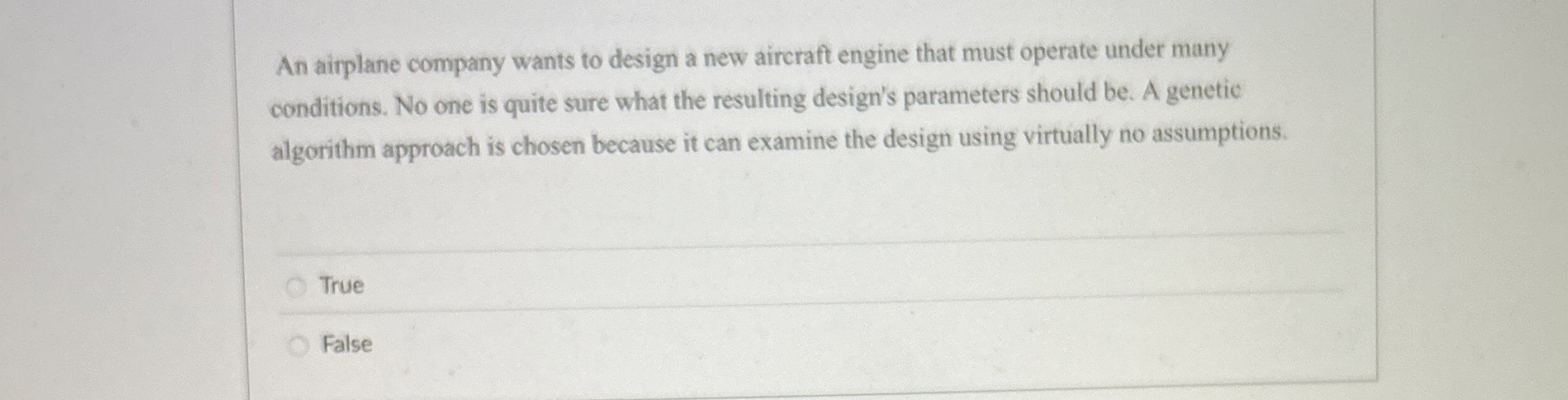 An airplane company wants to design a new