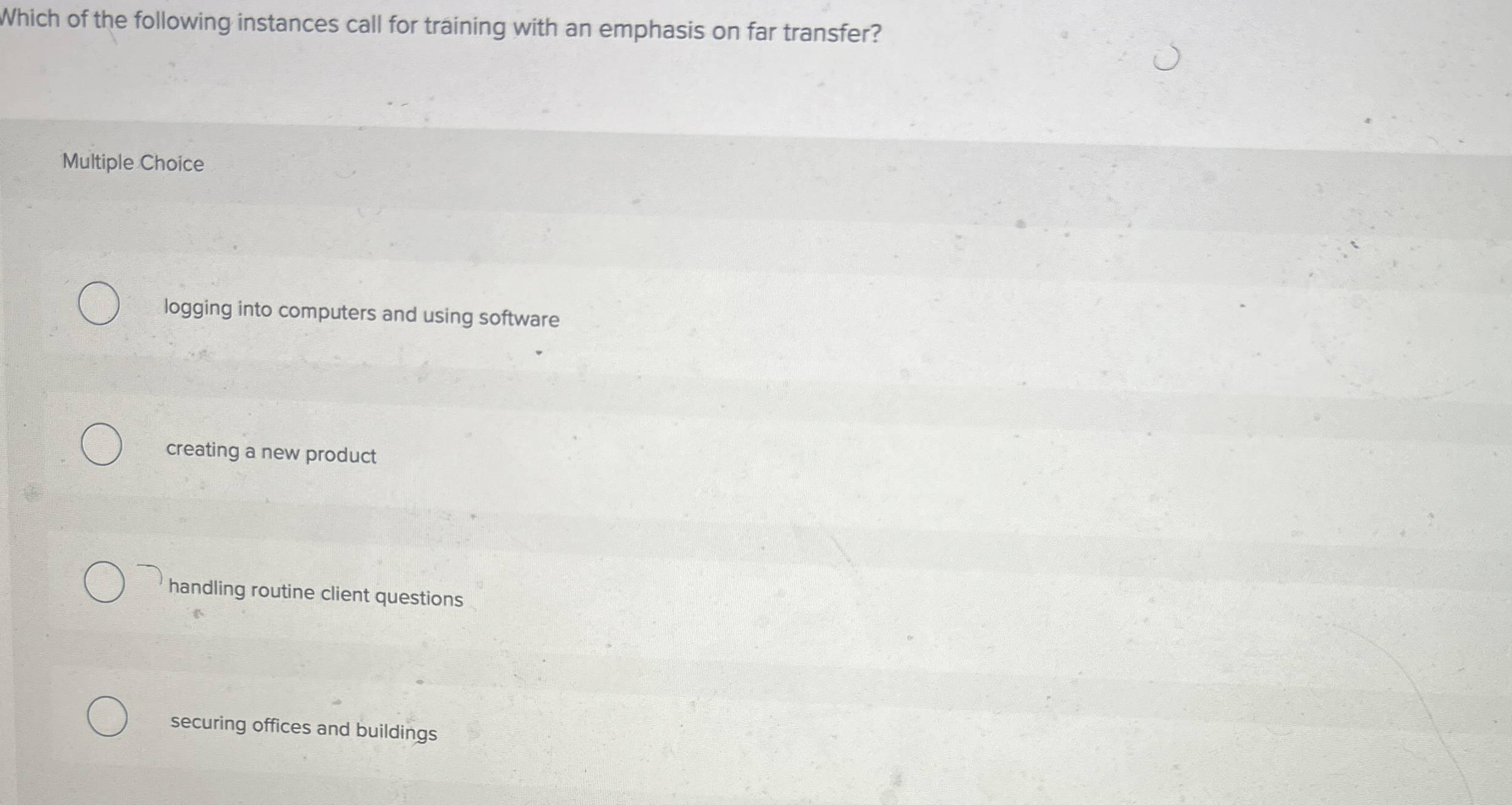 Which of the following instances call for