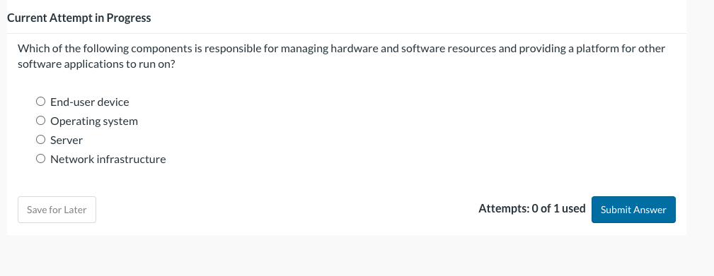 Current Attempt in Progress Which of the