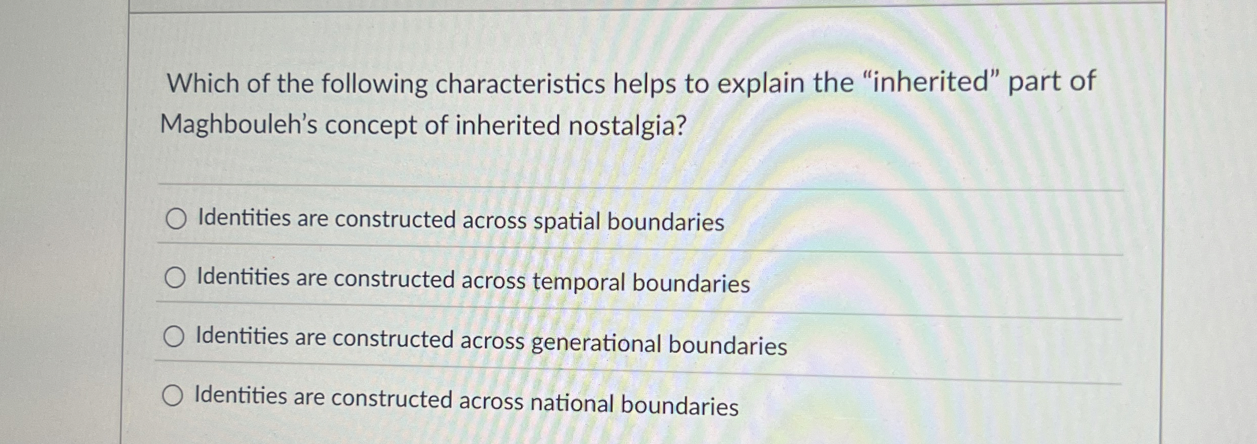 Which of the following characteristics helps to