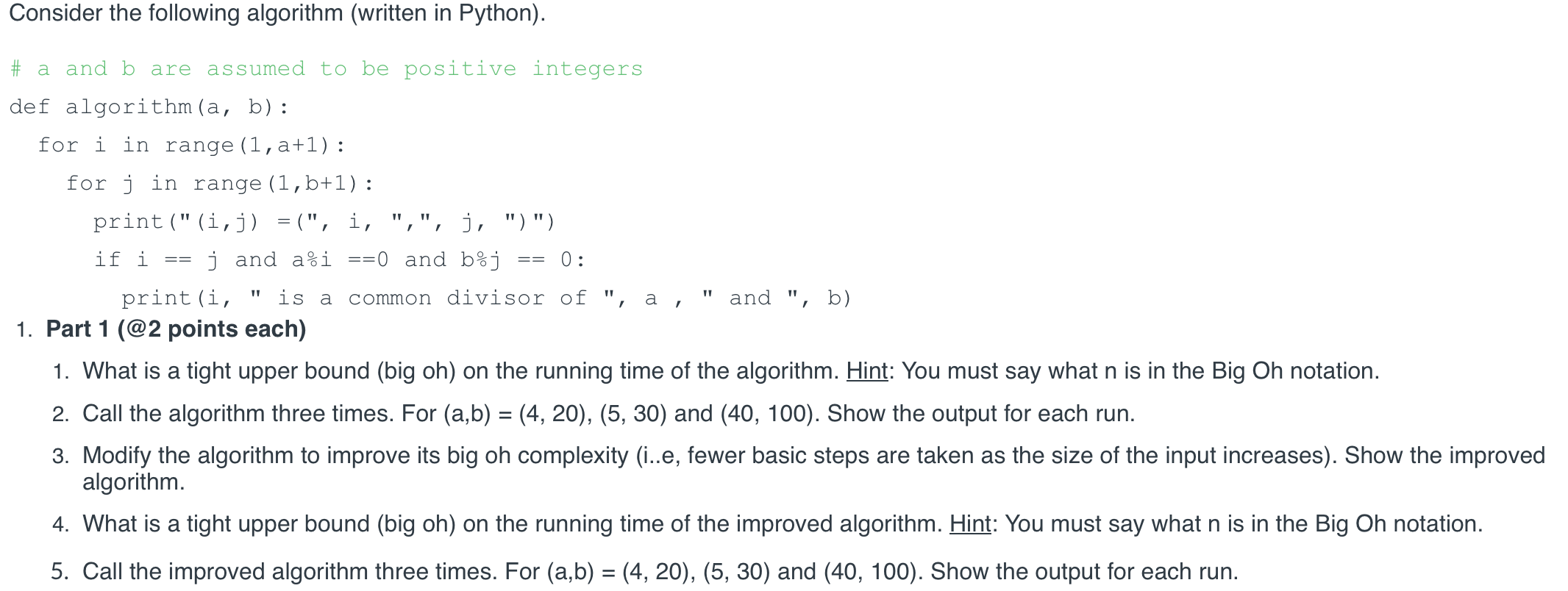 Please code in python with explanations