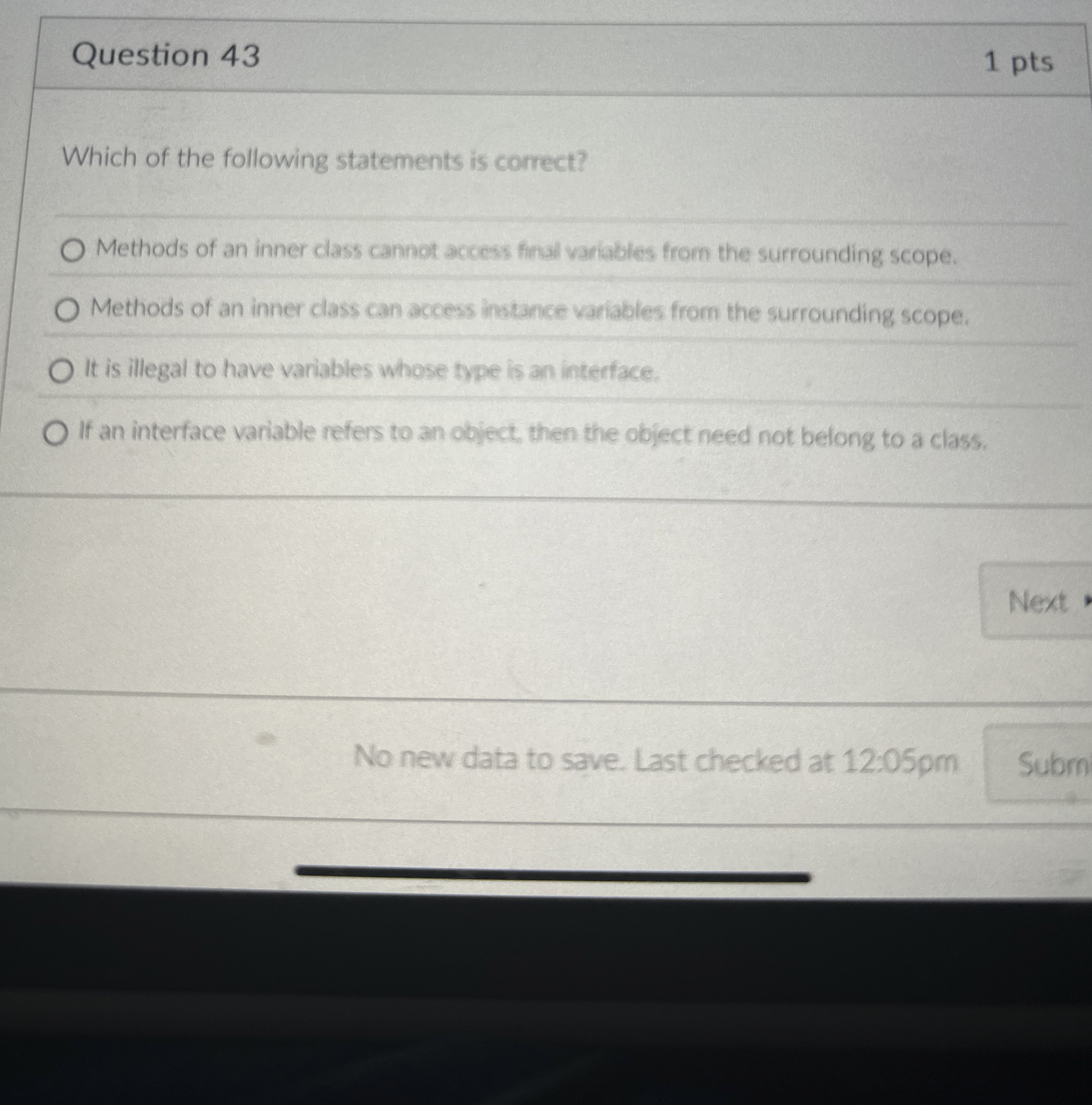 Question 4 3 1 pts Which of the following