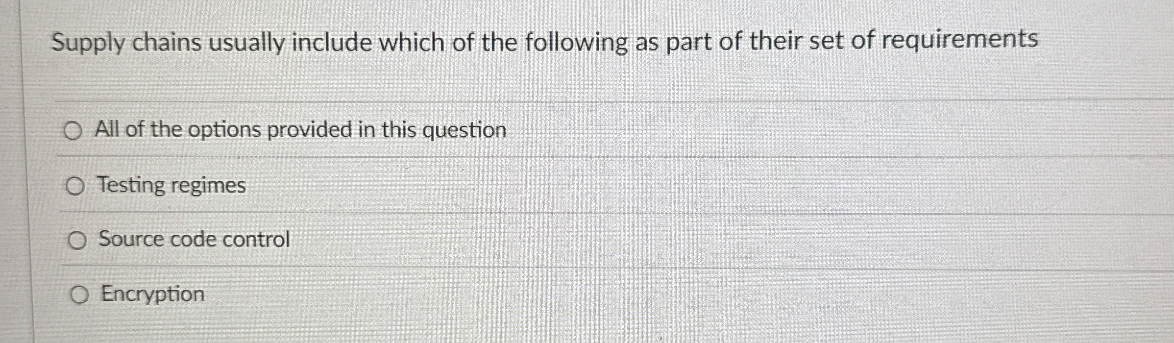 Supply chains usually include which of the