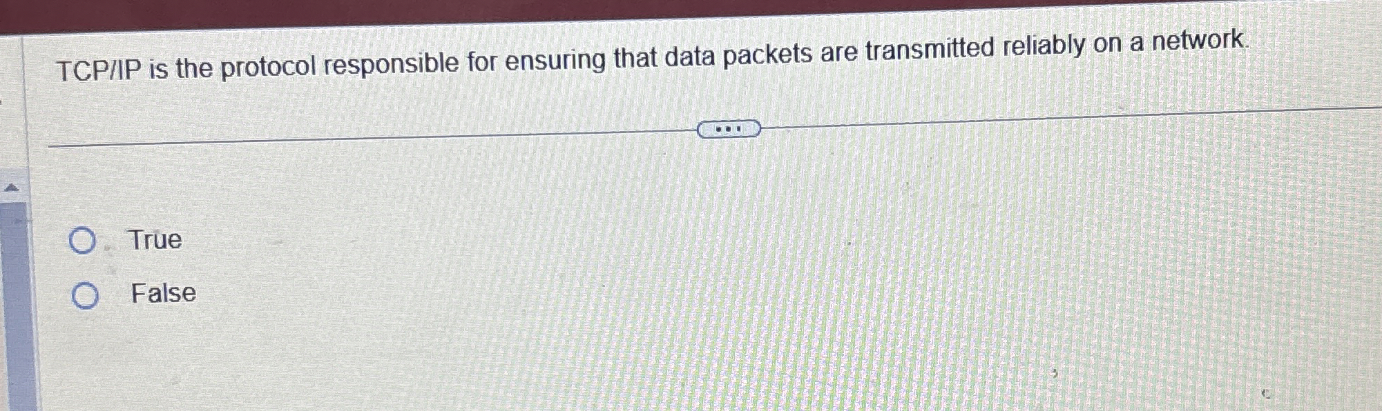 TCPIIP is the protocol responsible for ensuring