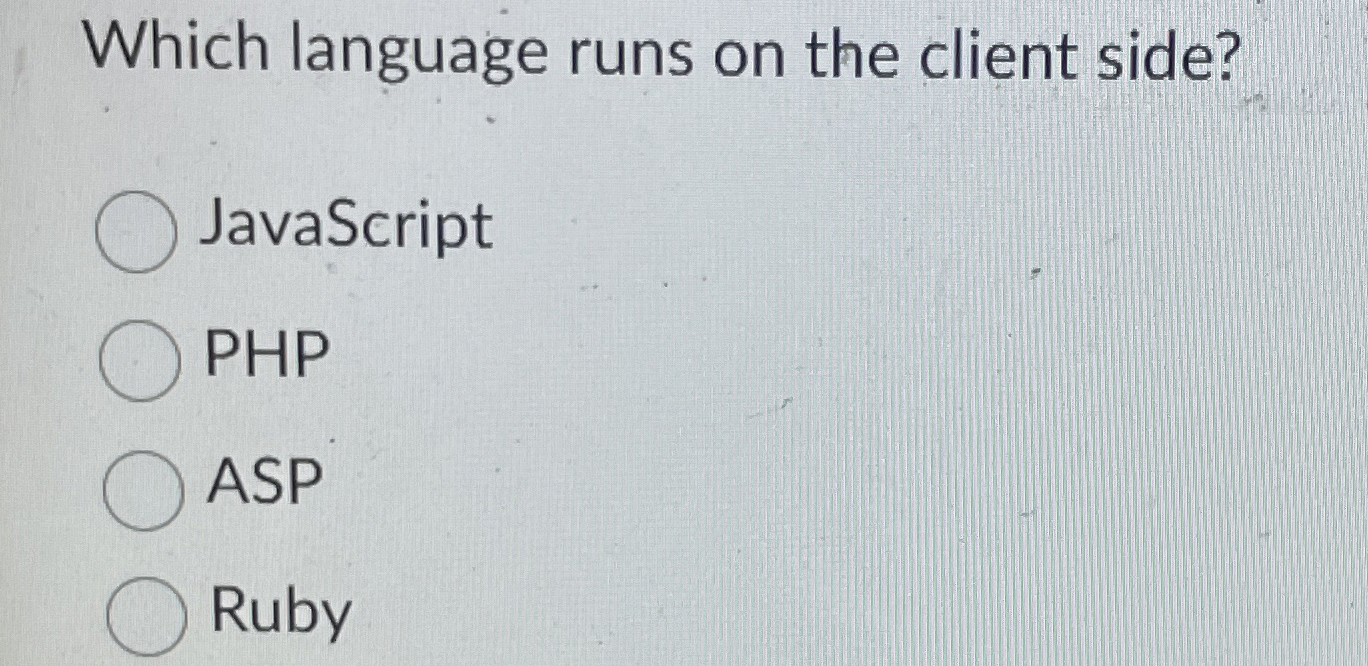 Which language runs on the client side?