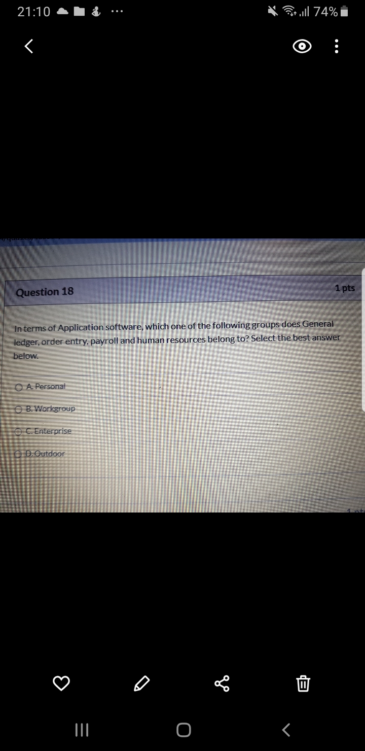 In terms of application software which one of the
